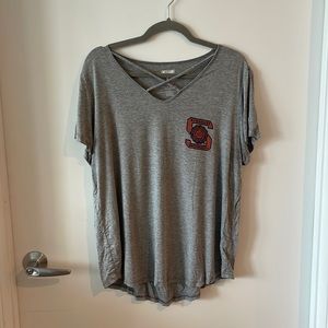 Syracuse University T Shirt - Grey Size L - American Eagle